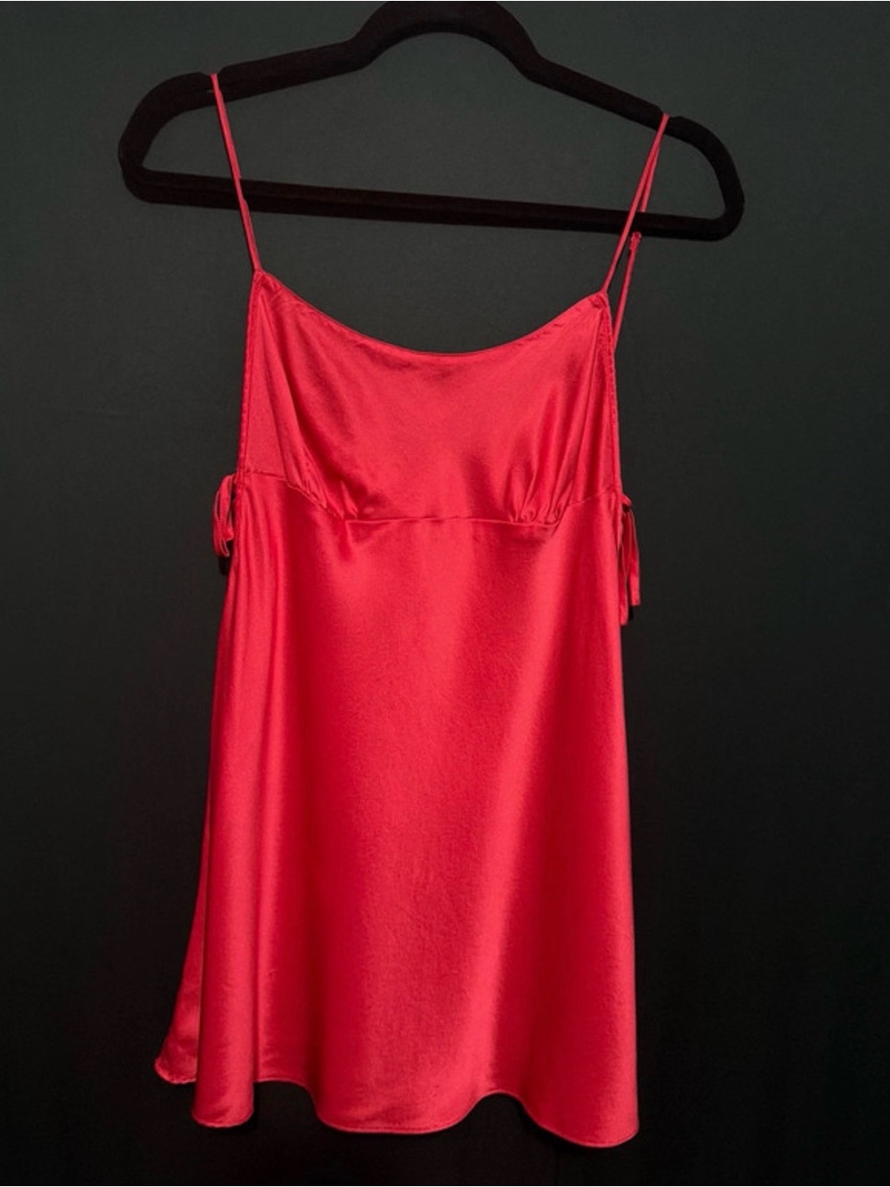 Vintage 2000 Victorias Secret silk tie side mini slip dress